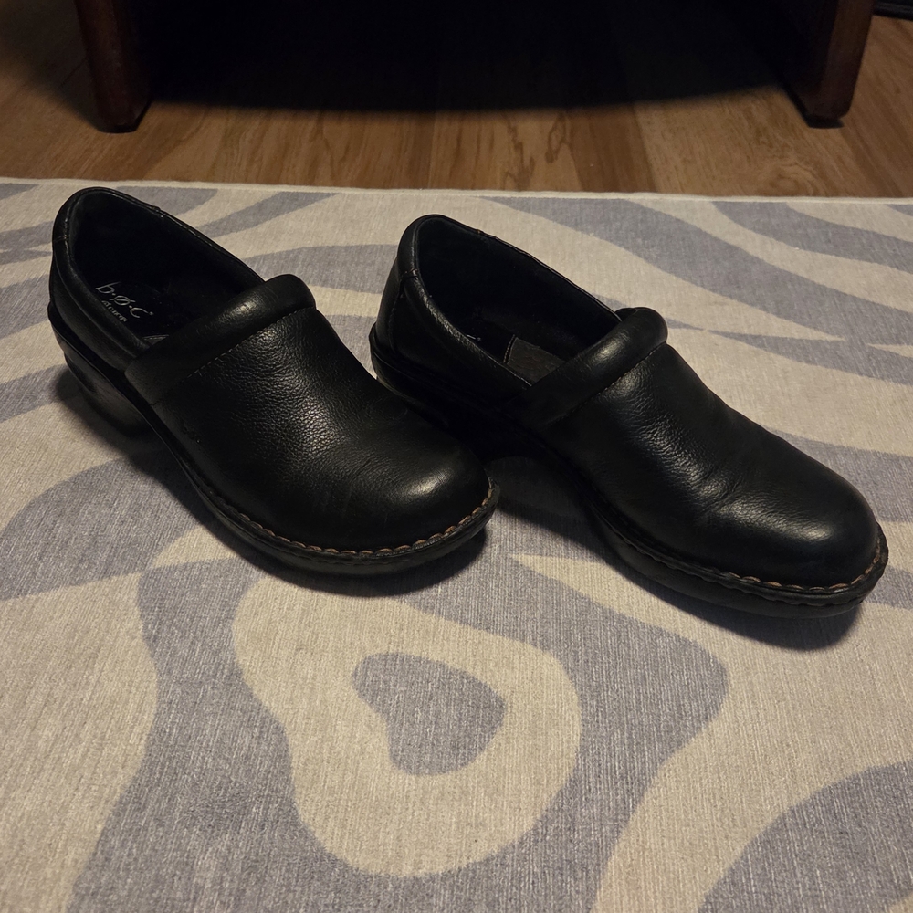 boc Black Leather Mules